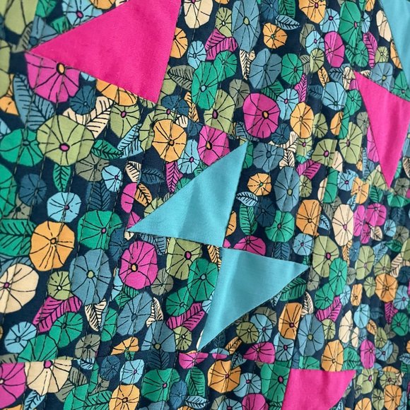 GAP Womens L Denim Jacket with Handmade Patchwork Panel - Picture 2 of 10